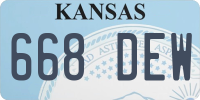 KS license plate 668DEW