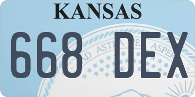 KS license plate 668DEX