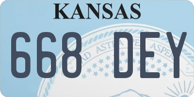 KS license plate 668DEY