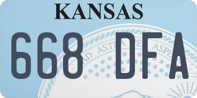 KS license plate 668DFA