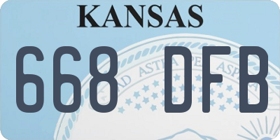 KS license plate 668DFB