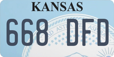 KS license plate 668DFD