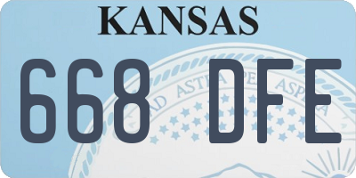 KS license plate 668DFE