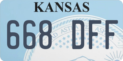 KS license plate 668DFF