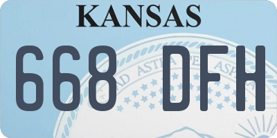 KS license plate 668DFH