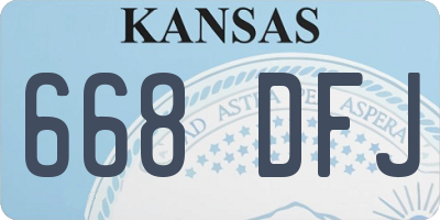 KS license plate 668DFJ