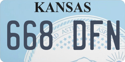 KS license plate 668DFN
