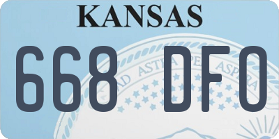 KS license plate 668DFO