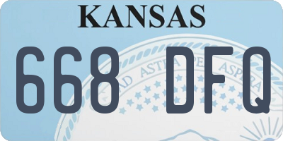 KS license plate 668DFQ