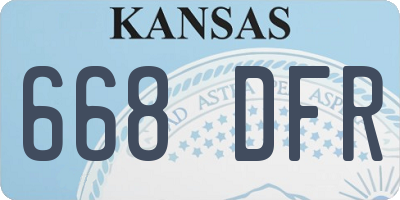 KS license plate 668DFR
