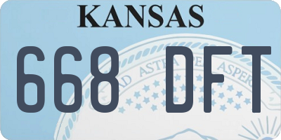 KS license plate 668DFT