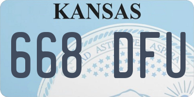 KS license plate 668DFU