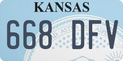 KS license plate 668DFV