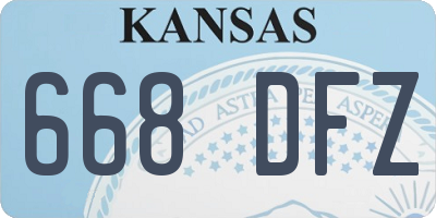 KS license plate 668DFZ