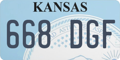 KS license plate 668DGF