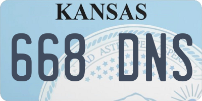 KS license plate 668DNS
