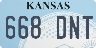KS license plate 668DNT