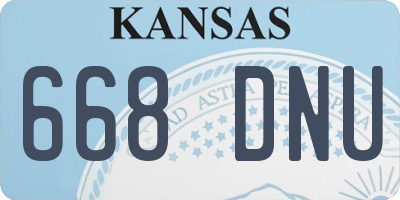 KS license plate 668DNU