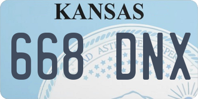 KS license plate 668DNX