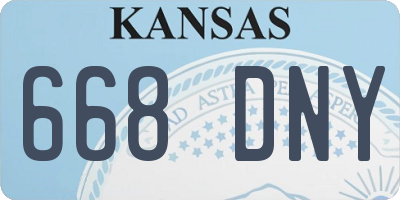 KS license plate 668DNY