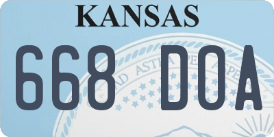 KS license plate 668DOA