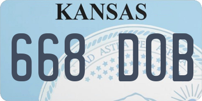 KS license plate 668DOB