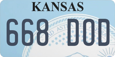 KS license plate 668DOD