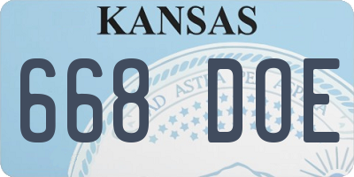 KS license plate 668DOE