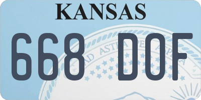 KS license plate 668DOF