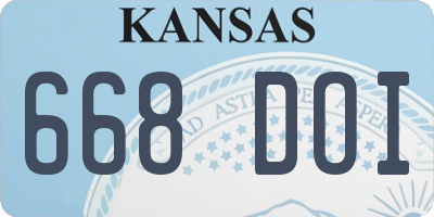 KS license plate 668DOI