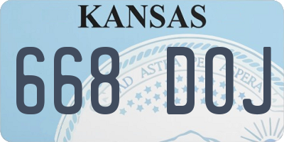 KS license plate 668DOJ