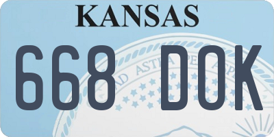 KS license plate 668DOK