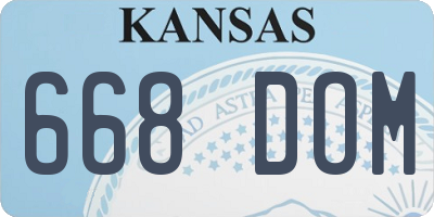 KS license plate 668DOM