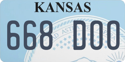 KS license plate 668DOO