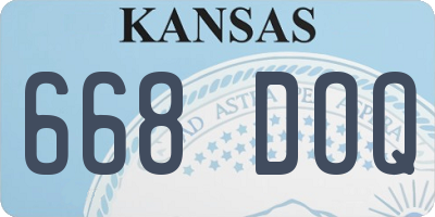 KS license plate 668DOQ