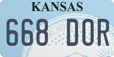 KS license plate 668DOR
