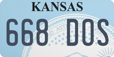 KS license plate 668DOS