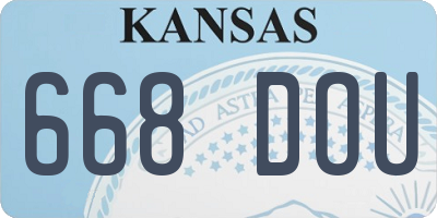 KS license plate 668DOU