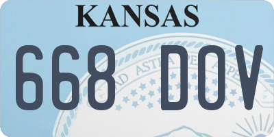 KS license plate 668DOV