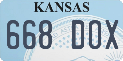 KS license plate 668DOX
