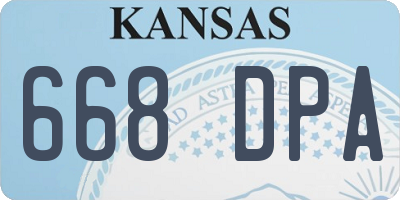 KS license plate 668DPA