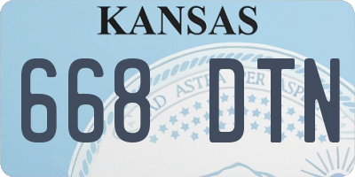 KS license plate 668DTN