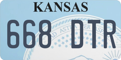 KS license plate 668DTR