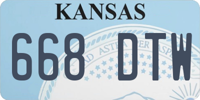 KS license plate 668DTW