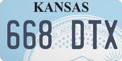KS license plate 668DTX