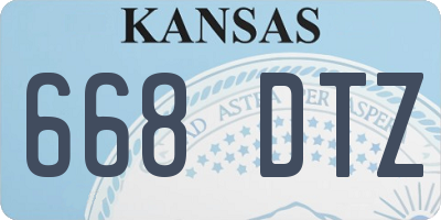 KS license plate 668DTZ