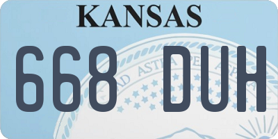 KS license plate 668DUH