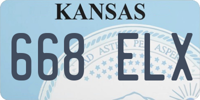 KS license plate 668ELX