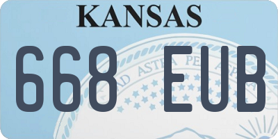 KS license plate 668EUB