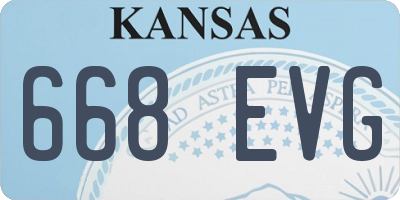 KS license plate 668EVG